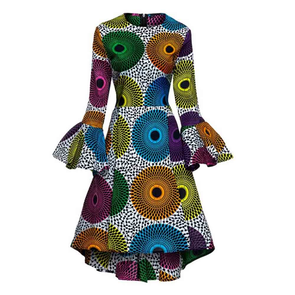 African Kitenge Wax Print Ankara High Low Hem Above Knee Ruffles Long Asigbe African Kitenge Wax Print Ankara High Low Hem Above Knee Ruffles Long Asigbe