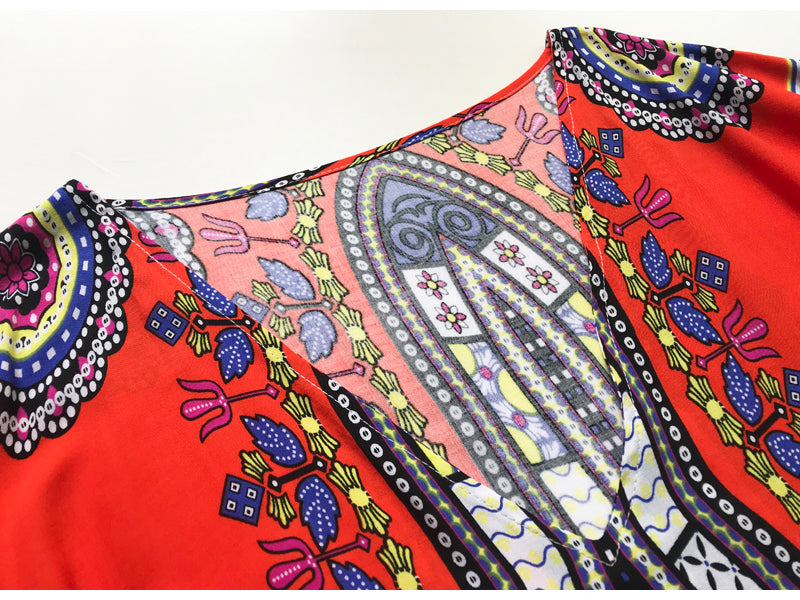 Casual Traditional African Kitenge Dashiki Print Loose Long Dress Design