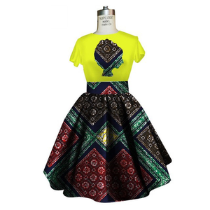 Traditional African Dashiki Ankara Kitenge Wax Print Tee Shirt + Dress Ensemble