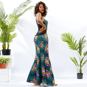 Traditional African Kitenge Wax Print Formal Backless Fish Tail Dress Asigbe Traditional African Kitenge Wax Print Formal Backless Fish Tail Dress Asigbe