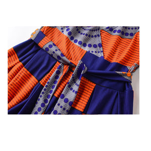 African Kitenge Wax Print Ankara Long Sleeves Long Maxi Dress