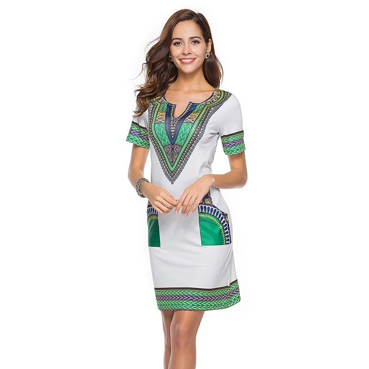 Traditional African Kitenge Dashiki Print Dress Design Fitted Above Kn Asigbe Traditional African Kitenge Dashiki Print Dress Design Fitted Above Kn Asigbe