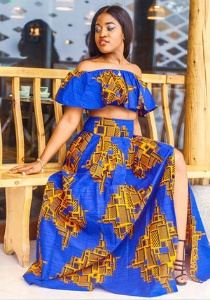 Traditional African Dashiki Kitenge Wax Print Long Skirt Tube