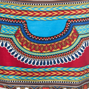 Traditional African Kitenge Dashiki V-Neck Sleeveless Print Dress Design Fitted Above Knee