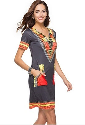Traditional African Kitenge Dashiki Print Dress Design Fitted Above Kn Asigbe Traditional African Kitenge Dashiki Print Dress Design Fitted Above Kn Asigbe